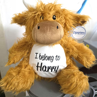Peluche de vache des Highlands douce personnalisée, mascotte personnalisée, peluche d'animal en peluche de vache des Highlands, concevez votre propre peluche de vache des Highlands