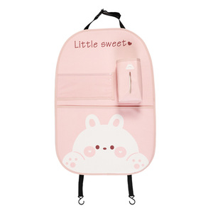 Little Sweet <b>Car</b> Seat Back Protector <b>Pink</b> Rabbit Print Waterproof Rear Seat Anti-Kick <b>Mat</b> With Pocket - Product Image 3