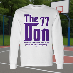 Camiseta de manga larga The 77 Don con diseño de texto morado inspirada en el deporte - Product Image 3