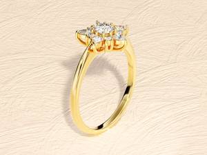 Nuevo modelo de anillo de moissanita de plata de ley 925, joyería de aspecto elegante de lujo, anillo de compromiso de tamaño ajustable para mujer - Product Image 5