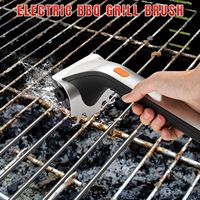 Barbecue électrique gril brosse gril nettoyant automatique vapeur gril brosse rotatif brosse nettoyant avec poils en acier inoxydable