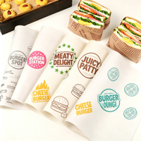 Kertas Burger Anti Minyak Biodegradable Kertas Anti Minyak Gulungan Kustom Kertas Anti Minyak Bermerek Kelas Makanan