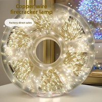 Guirlande lumineuse LED en fil de cuivre pour feux d'artifice, intérieur, IP44, fonctionnant sur piles, USB, à intensité variable, pour Noël, fêtes, décorations festives, vente en gros