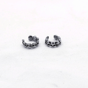 yunnique Skeleton <b>Cuff</b> <b>Earrings</b> 316 Stainless Steel Non Pierced <b>Ear</b> Clips For Men Women Motorcycle Style Jewelry - Product Image 3