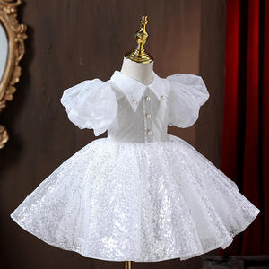 Nouvelle robe de fête d'anniversaire pour filles en tulle à paillettes de qualité supérieure avec boutons pour bébé de chez Aibaba Express - Product Image 2