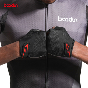 Gants de cyclisme Bcodun, demi-doigts, noir et rouge, avec grip en silicone, pour vélo de route, unisexes, pour la pratique en extérieur - Product Image 4
