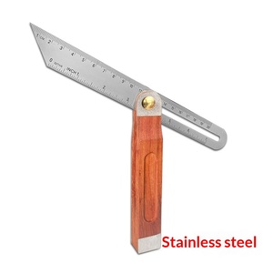 Règle d'angle universelle en bois de rose et plastique en forme de T, rapporteur de 360 degrés, niveau universel, outil de mesure pour charpentier - Product Image 4