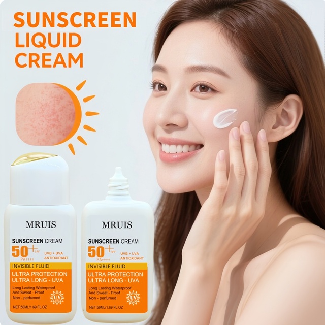 Wholesale 50ml Sunscreen Spf 50 Face Vegan Waterproof Sunscreen UV Protection Cream Makeup Long Lasting Protection Sun Cream