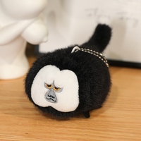 Peluche singe Saki à face blanche en gros, jouet en peluche avec anneau de claquettes, cadeau de dessin animé, porte-clés singe Saki pour enfant