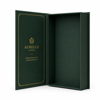 Caja Rígida de Lujo Personalizada Tipo Libro con Cierre Magnético, Logotipo en Lámina Dorada, Caja de Empaque de Cartón
