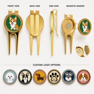 Outil de réparation de divots de <span class=keywords><strong>golf</strong></span> de haute qualité, personnalisé, avec logo de chien mignon, marqueur de balle et forte attraction magnétique - Product Image 2