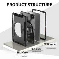 Étui robuste pour tablette Samsung Tab S8 11 pouces SM-X730 SM-X736B avec béquille rotative à 360°, emplacement pour stylet et protection anti-chute
