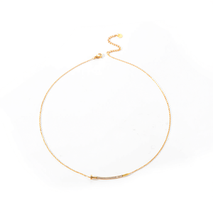 Collier en cristal en acier inoxydable 316L plaqué or PVD, durable, résistant, design minimaliste - Product Image 2