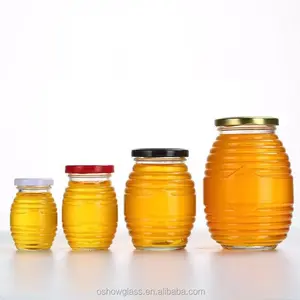 Oshow 100Ml 250Ml 500Ml Hete Verkoop Verschillende Grootte Glazen Jampot Honingpot Verzegelde Glazen Pot Met Metalen Deksel