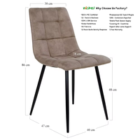 Chaise de salle à manger en velours avec capitonnage diamanté, chaise d'appoint moderne minimaliste rembourrée avec pieds en métal