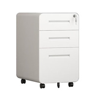 Armoire de classement mobile en acier moderne à 3 tiroirs avec design peu encombrant pour la maison, le bureau, l'école et l'atelier