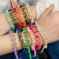 Pulsera DIY con Letras Tejidas a Mano, Regalo para el Día de San Valentín y el Día de la Madre, con Certificación CE
