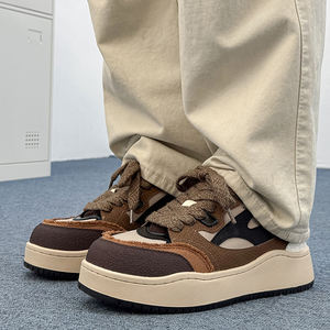 Chaussures rétro en <span class=keywords><strong>cuir</strong></span> véritable avec embout renforcé, semelle épaisse, rehaussantes, pour couple, tendance, décontractées, été, printemps, automne - Product Image 3