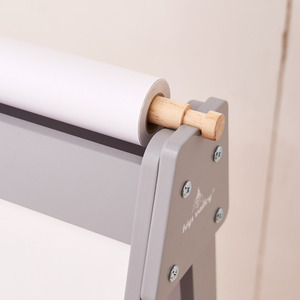 EDULAND, juguete de aprendizaje para niños, tablero de dibujo de madera ajustable magnético de doble cara con rollo de papel DIY - Product Image 4