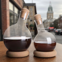 Carafe à vin créative en forme de gourde pour bars et fêtes à la maison, bouteille de whisky, ensemble de verres à vin avec socle en bois