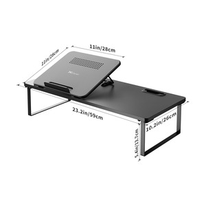 Kim loại màn hình đứng Riser và máy tính bàn tổ chức cho máy tính xách tay, máy tính, <span class=keywords><strong>iMac</strong></span>, đen - Product Image 1