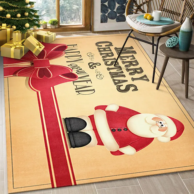 Noel halı oturma odası kırmızı halı şenlikli tatil paspas hediye ev dekorasyon Mat zemin halısı noel paspas