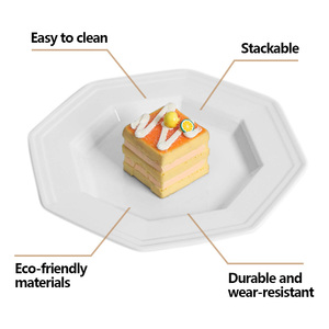 <span class=keywords><strong>Assiette</strong></span> de table <span class=keywords><strong>octogonale</strong></span> en céramique <span class=keywords><strong>blanche</strong></span>, résistante aux rayures, fabriquée à haute température, prix usine - Product Image 5