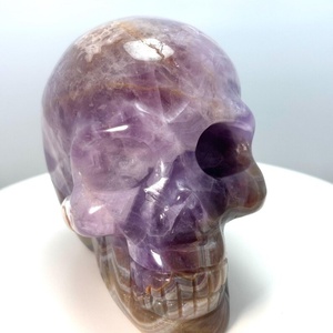 Crâne en Agate Crazy Lace Améthyste Naturelle Sculpté à la Main, Éco-Responsable, Cristal de Guérison, Décoration Feng Shui pour la Maison, Collection Souvenir - Product Image 2