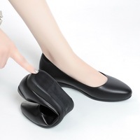 Sepatu Kerja Wanita Xuanhui New Trend Pointed Toe, Pumps Profesional, Flat 2cm Hak Rendah, Warna Hitam