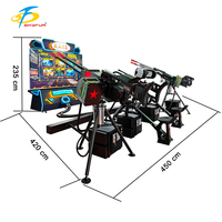 Máquina de Juego de Simulación de Disparos Arcade para 4 Jugadores, Metal y Plástico, 110/220V, 1 Año de Garantía, Personalizable