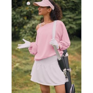 Fisoew Sudadera con hombros descubiertos para mujer, manga larga, corte holgado, informal - Product Image 2