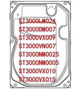 ฮาร์ดไดรฟ์ภายในขนาด 3TB รุ่น ST3000LM024 ST3000DM007 ST3000VX009 ST3000VN007 ST3000NM0025 ST3000NM0005 ST3000VX010 ST3000VX015 HDD - Product Image 1