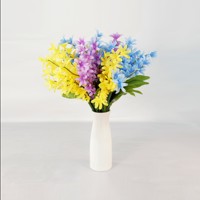Bouquet d'orchidées artificielles en tissu PU, aspect naturel, longues tiges, fait main, imperméable, style naturel, pour mariage, maison, vase, table