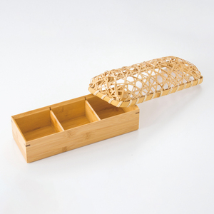 Boîte de service de luxe pour sushis en bambou japonais écologique MANYO, plateau de service pour restaurants, hôtels et traiteurs avec couvercle - Product Image 2