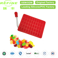 Moule à chocolat en silicone de qualité alimentaire, écologique, non toxique, antiadhésif, réutilisable, en forme de mini-ours, pour bonbons gélifiés, de la marque Refine Factory