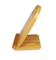Support de recharge sans fil universel 10W pour téléphone de bureau Support de chargeur sans fil pliable en bois et bambou avec logo LED personnalisé