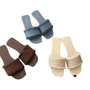 รองเท้าชายหาดพื้นยางหุ้มผ้าแคนวาสขายส่งราคาถูก พร้อมพื้นรองเท้านุ่ม ซับในผ้าตาข่าย สไตล์หวานๆ สำหรับฤดูร้อน คุณภาพดีจากโรงงาน - Product Image 3