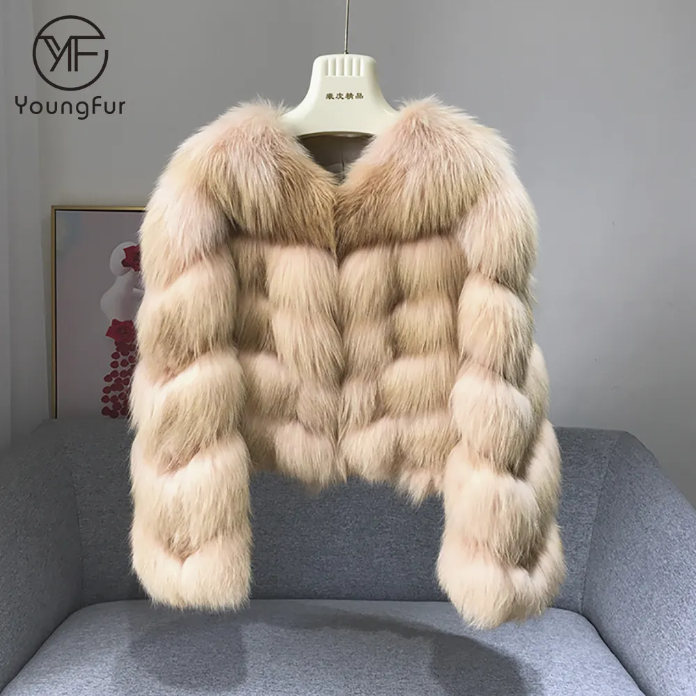 2019 High Quality Fashion Red Fox Fur Winter Jackets Genuine Fur Womens Coats