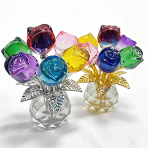 Adorno de Mesa de Cristal con Siete Cabezas de Rosa, Ideal para Regalos de San Valentín y Cumpleaños, Perfecto como Adorno de Cristal - Product Image 2