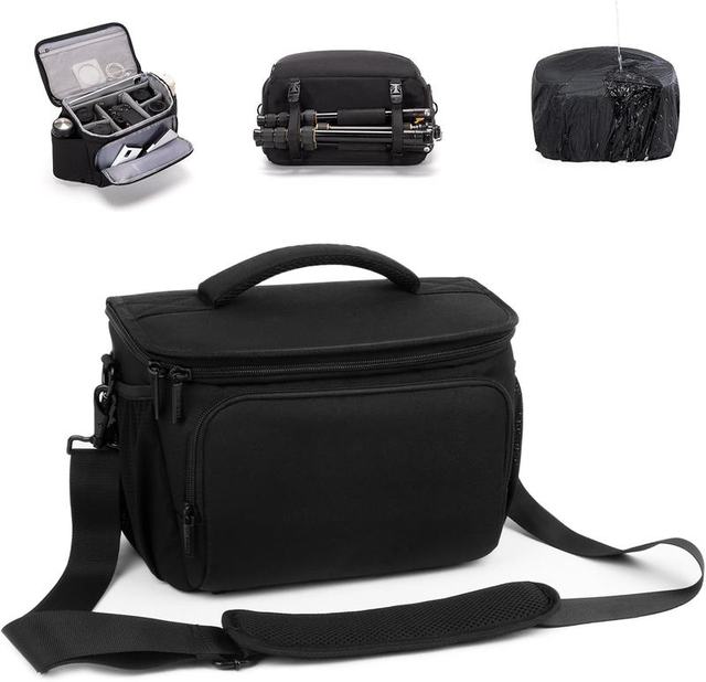 Custom Crossbody Sling Camera Bag With Tripod Holder Rain Cover for DSLR Mirrorless Canon Nikon Sony Fuji