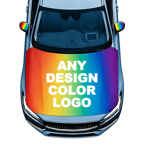 Housse de capot de voiture avec drapeau de moteur, tissu élastique, design et taille personnalisés - Product Image 6