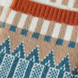 Cárdigan de punto para <span class=keywords><strong>hombre</strong></span>, diseño de contraste de tres colores, abrigo de suéter de estilo étnico Vintage - Product Image 3