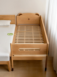 سرير أطفال مونتيسوري من الخشب الصلب ، ارتفاع قابل للتعديل بجانب السرير مع عرض موسع لحضانة الأطفال حديثي الولادة - Product Image 5