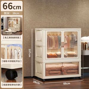 Wholesale Haogle Modern Folding Double Door Storage <b>Cabinet</b> Portable Folding Plastic Storage <b>Cabinet</b> With <b>Wheel</b> - Product Image 6