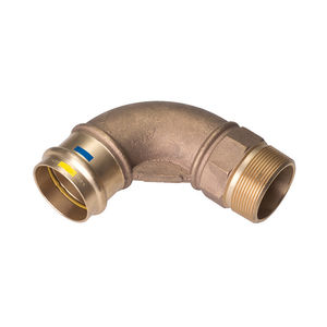 Conexión de Tubería de Bronce para Agua y Gas, Rosca F/M, Curva de 90 Grados, 22 x 3/4 - Product Image 1