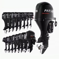 Produk Unggulan Parsunn 2 Tak 90HP Mesin Motor Tempel Bensin Listrik untuk Kapal