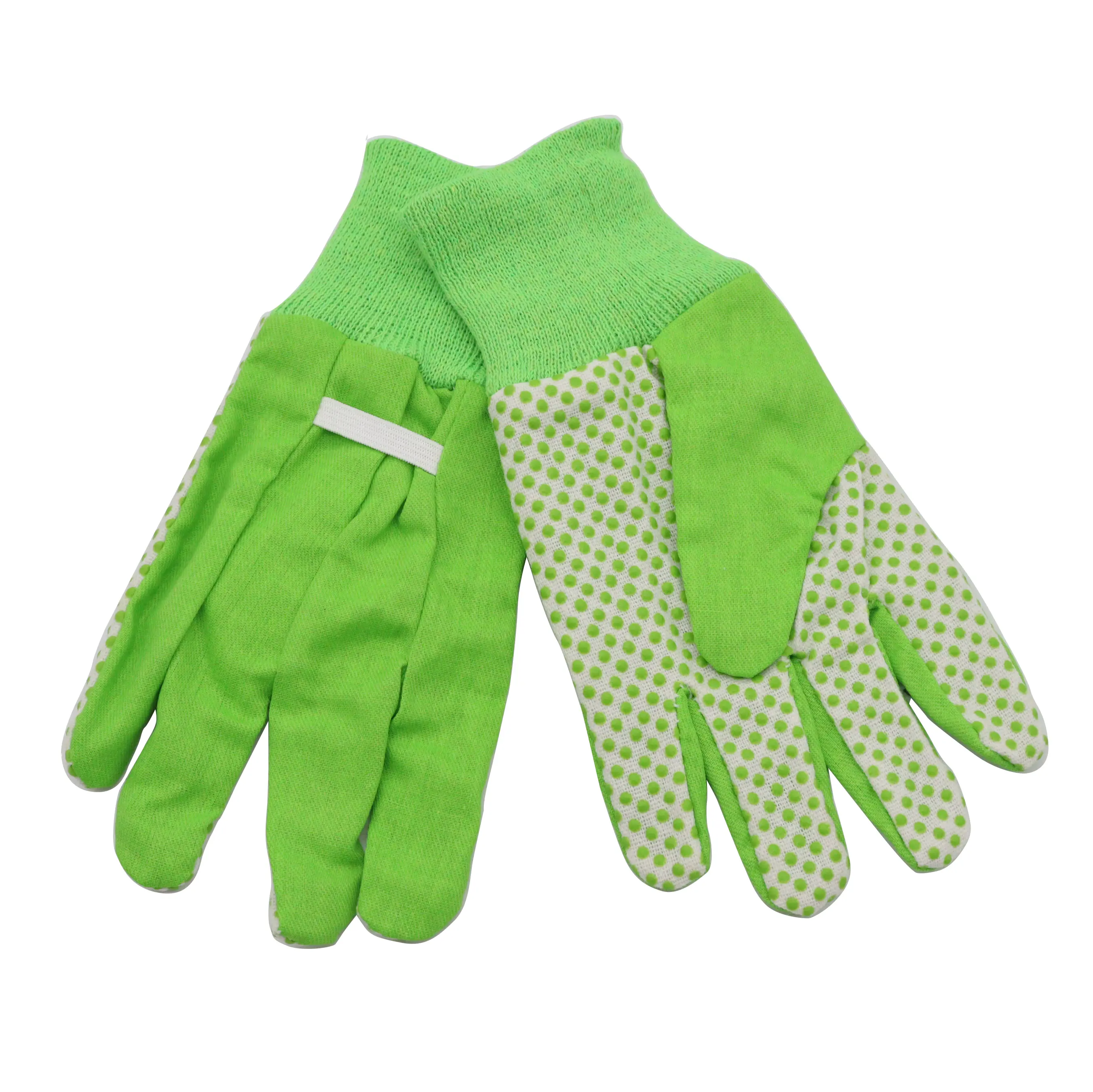 Polyester Cotton Green Kids Gloves for Garden