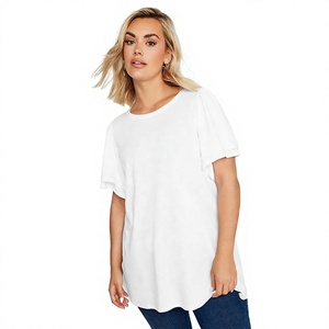 T-shirt à col rond pour femmes, manches courtes, décontracté, en coton, doux, respirant, coupe régulière, à porter tous les jours, tendance estivale - Product Image 1