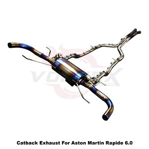 Vortex Blue Burnt Titanium Valved Catback Exhaust System for Aston Martin Rapide 6.0L V12 Direct Fit Performance <b>Kits</b> - Product Image 2