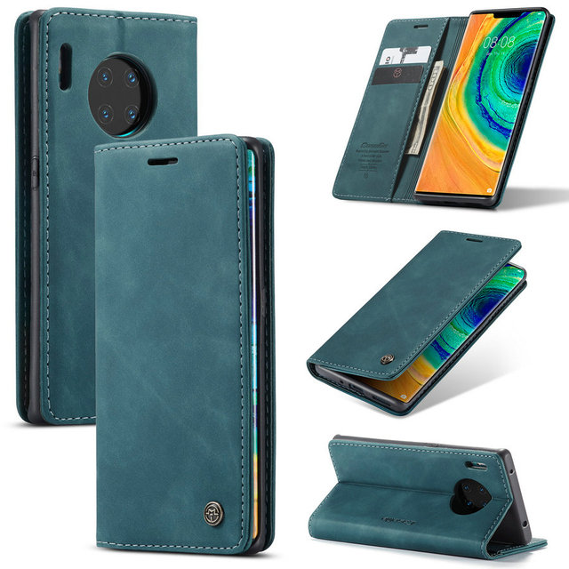 CaseMe for Huawei Mate 30 Wallet Leather Case Retro Cover Kickstand Fold Flip Cases for Huawei Mate 30 Pro Phone Case